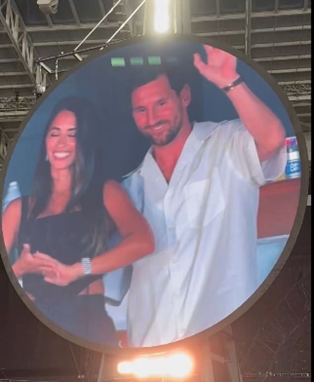 Messi, 38, was also seen attending the show at the Hard Rock Stadium with his wife and children on the final night of Coldplay's Music of the Spheres World Tour in the United States